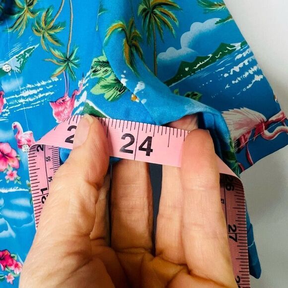 SSLR Blue Hawaiian Tropical Shirt Sz Large - Picture 7 of 11